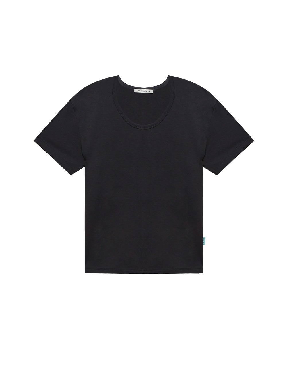 22SS U넥 베이직 티셔츠 - 블랙