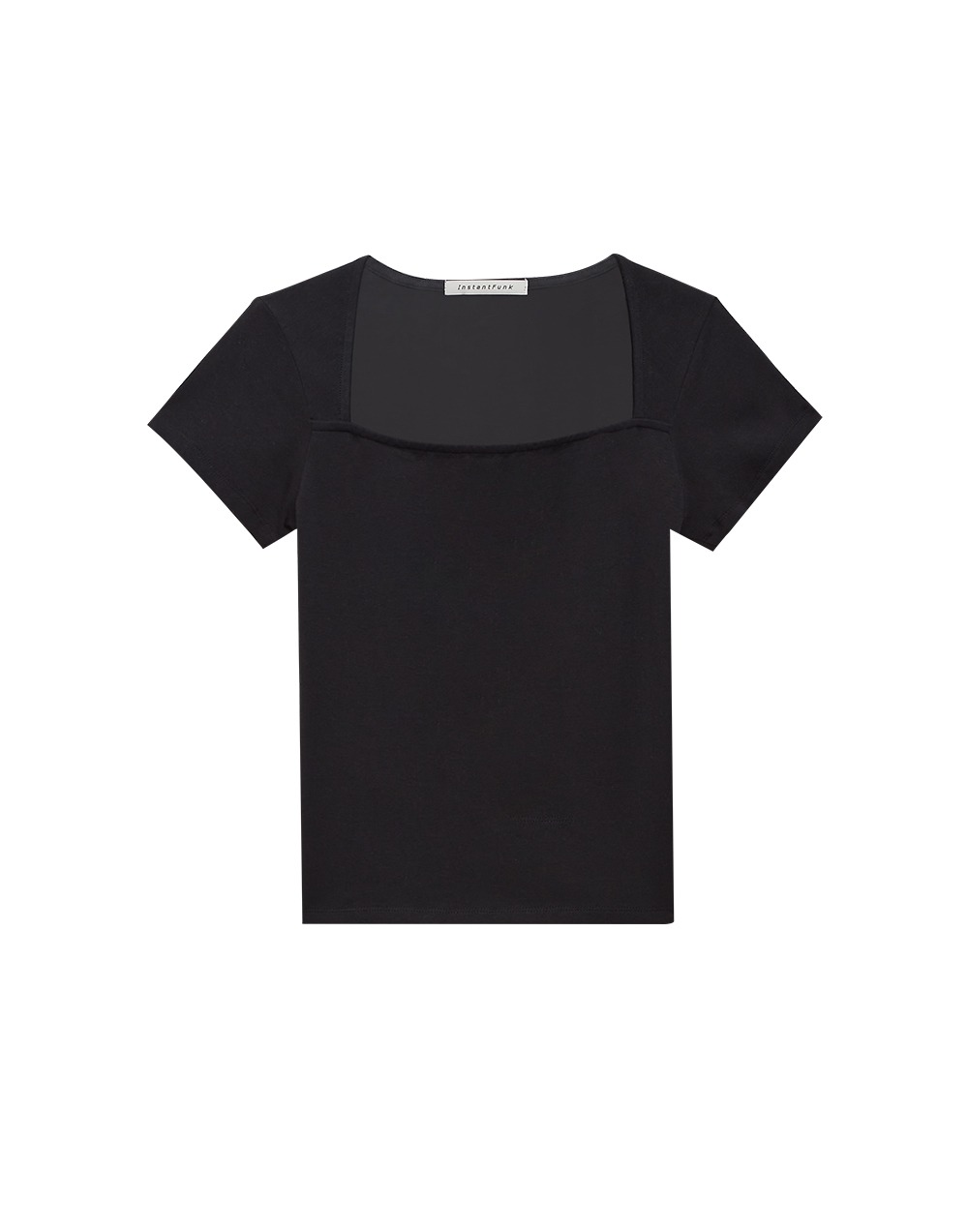 22SS 스퀘어넥 베이직 티셔츠 - 블랙