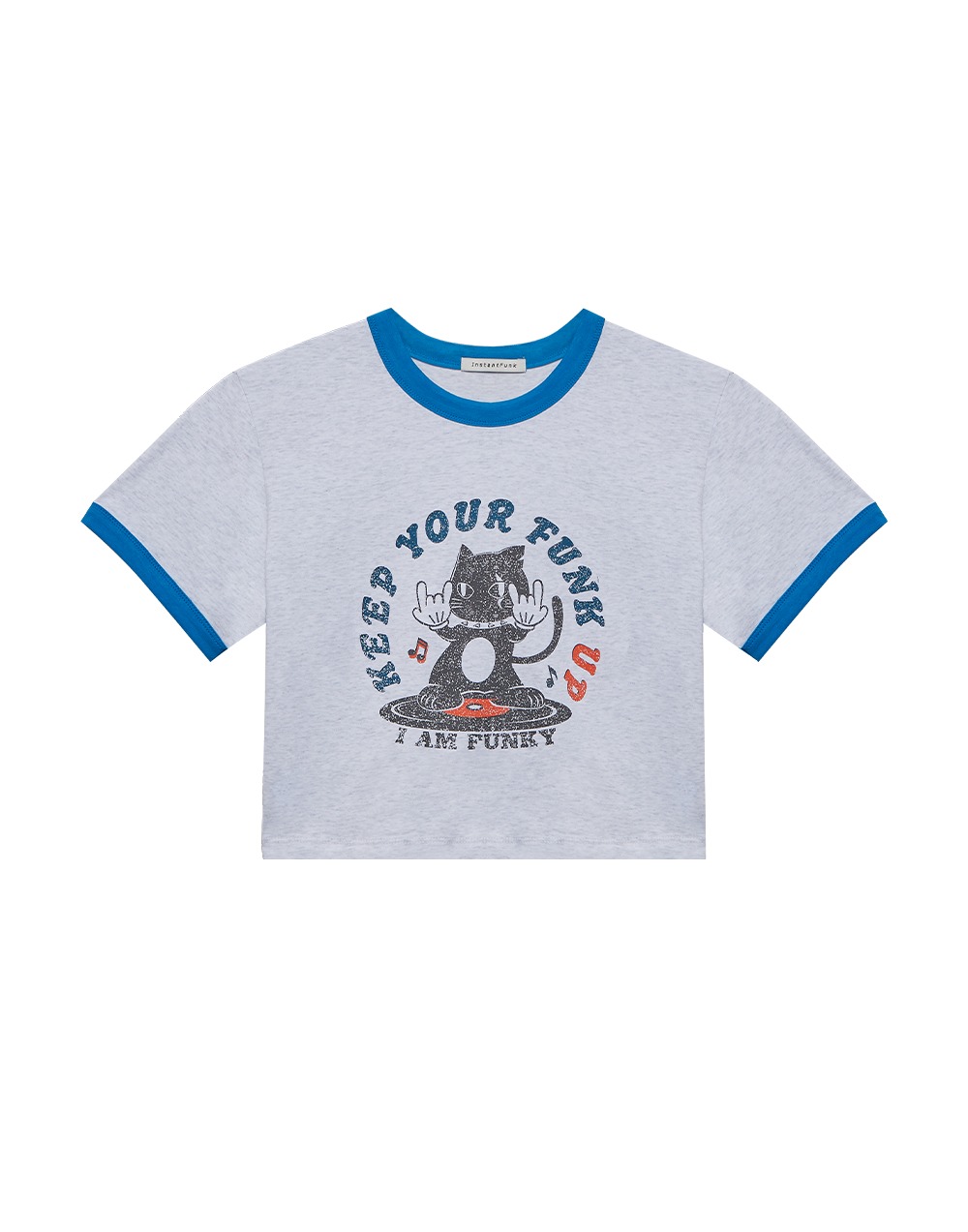 22SS FUNKY 그래픽 티셔츠 - 멜란지화이트